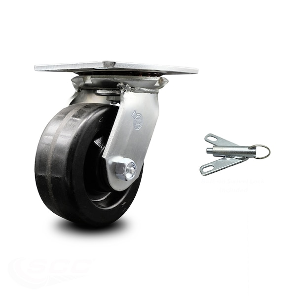 5 Inch Heavy Duty Phenolic Caster with Roller Bearing and Swivel Lock SCC